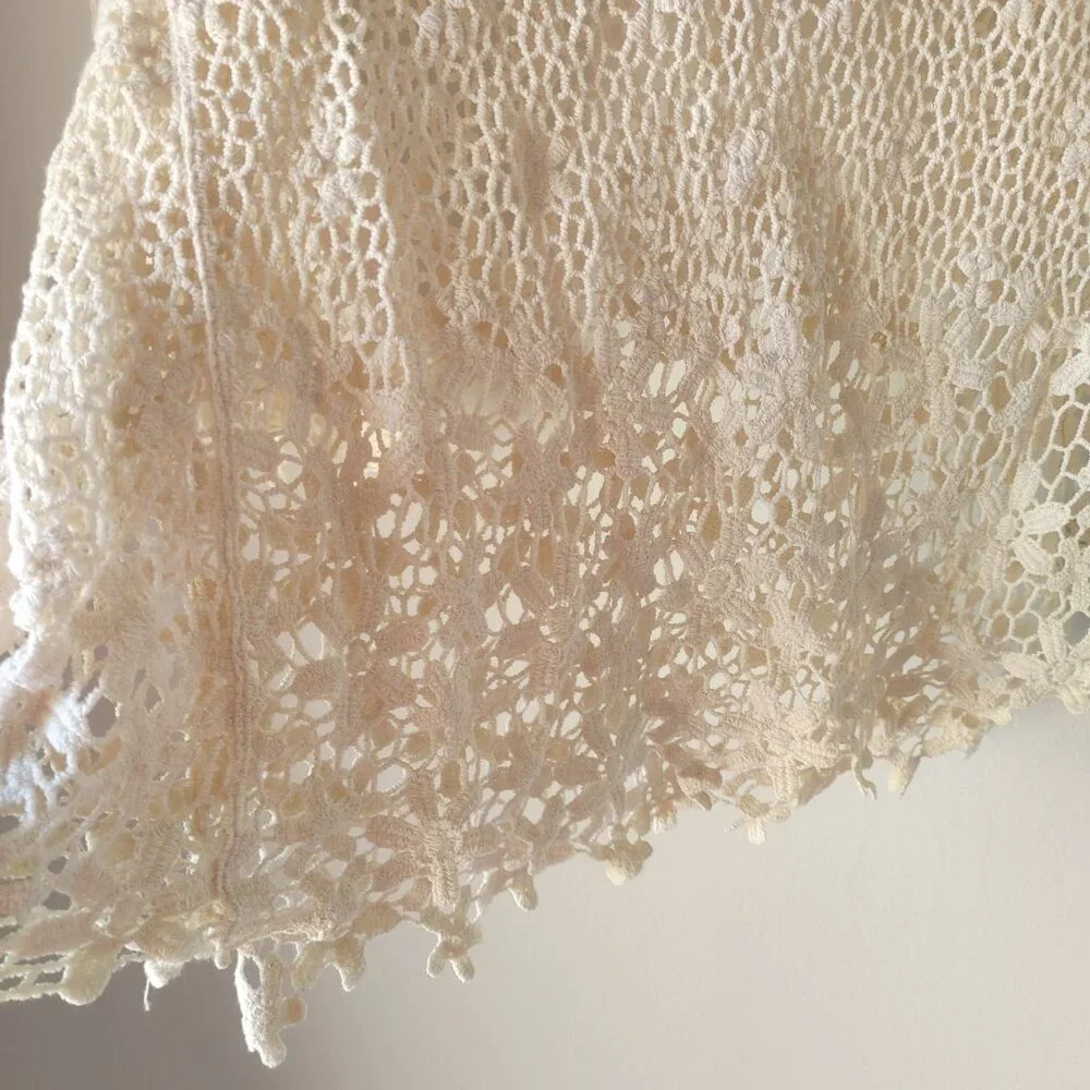 PAPAYA Crochet Floral Boho Top Size Medium - Picture 3 of 4